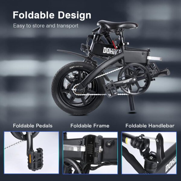 DOHIKER 14 Zoll Elektrisches Fahrrad – Faltrad E-Bike 250W – Bild 6