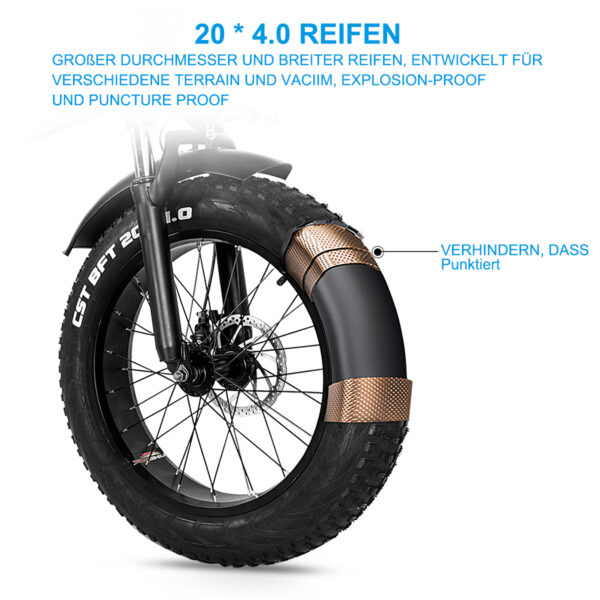 20 Zoll Elektrofahrrad Fatbike – Klappbares E-Bike, 750W Motor, – Bild 3
