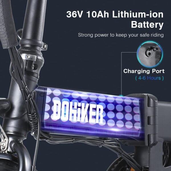DOHIKER 14 Zoll Elektrisches Fahrrad – Faltrad E-Bike 250W – Bild 4