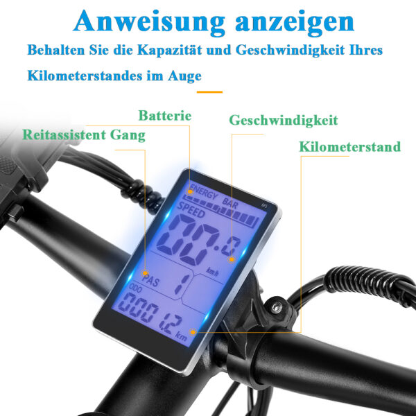 26 Zoll  E-Bike Fatbike 750 W, 45 km/h – 80 km Reichweite – Bild 7