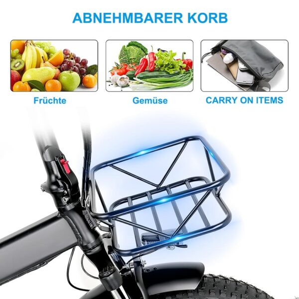 20 Zoll Elektrofahrrad Fatbike – Klappbares E-Bike, 750W Motor, – Bild 4