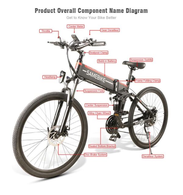SAMEBIKE Elektrofahrrad 26" – Faltbares 500W Motor – Bild 7
